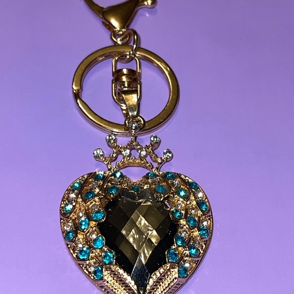 Handbag Jewelry NEW Charm Heart Crown Rhinestones Sparkle Purse Bag Bling - Picture 9 of 15